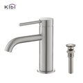 Kibi Circular Single Handle Bathroom Vanity Sink Faucet with Pop Up Drain C-KBF1008BN-KPW100BN
